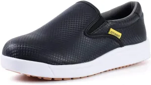 DDTX Slip Oil Resistant Slip-on Mens Work Shoes Black/White