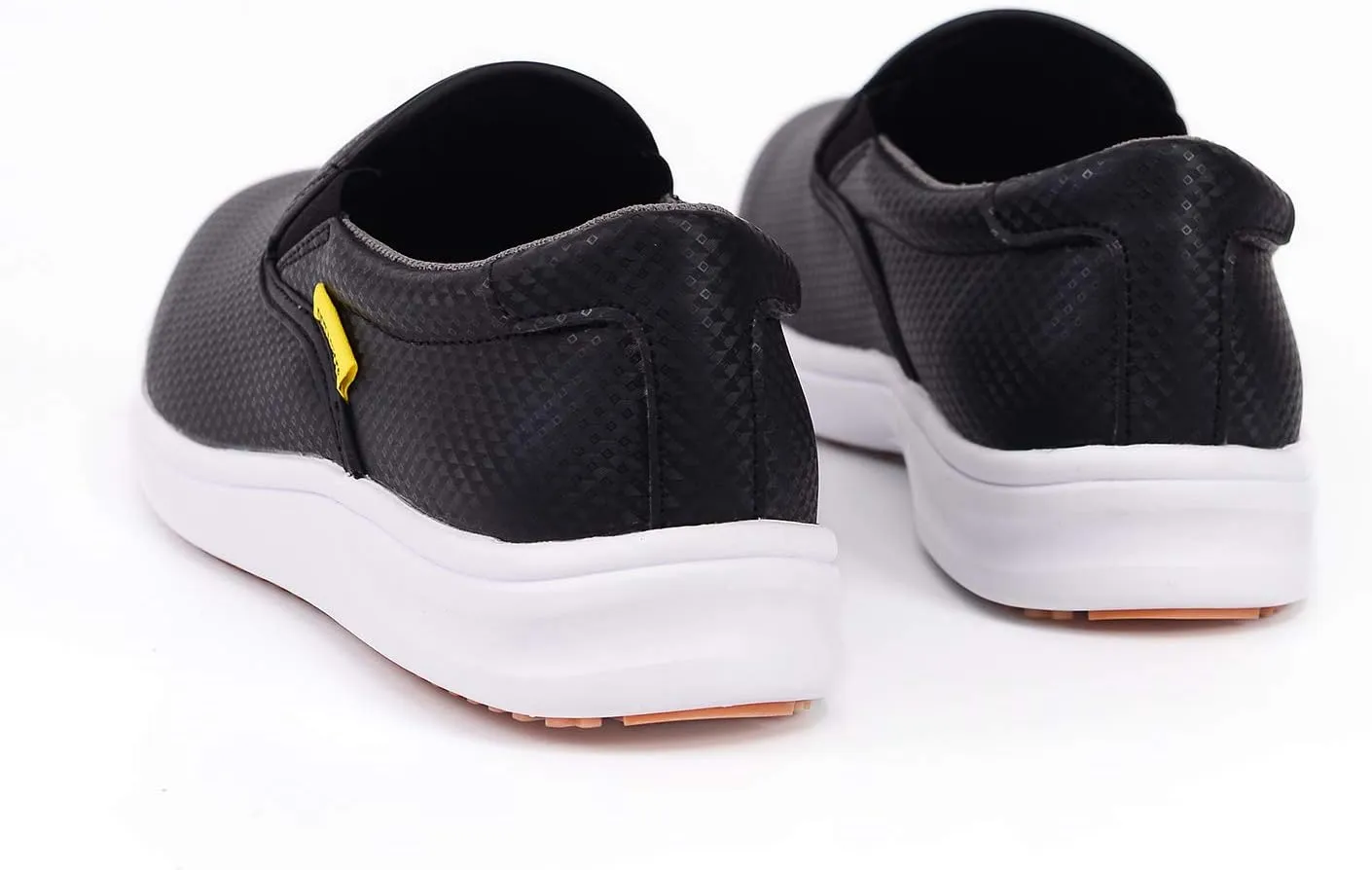 DDTX Slip Oil Resistant Slip-on Mens Work Shoes Black/White