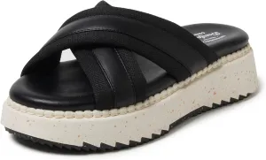 Dearfoams Women's Daisy Wedge Platform Slide Sandal