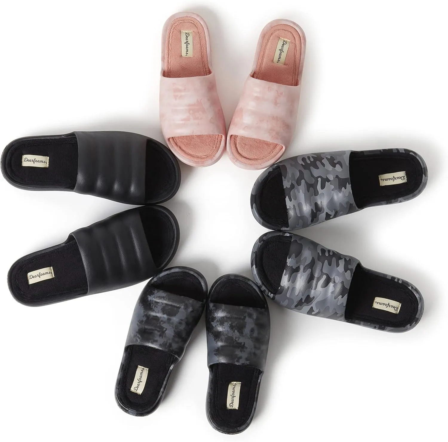 Dearfoams Women's Gemini Wave Eva Slide Slipper