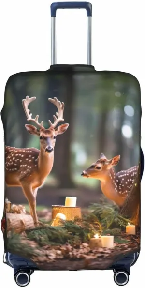 Deer Tree Christmas Print Luggage Cover For Suitcases, Elastic Travel Bag For Luggage, Stylish Design