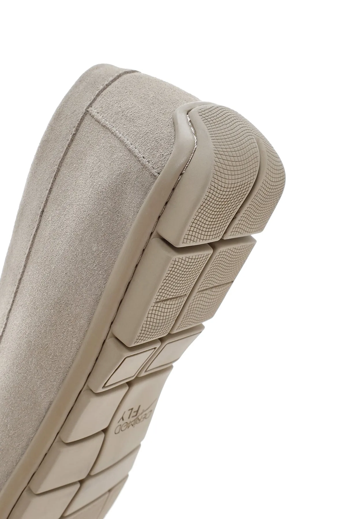 Derimod Fly Erkek Bej Süet Deri Casual Loafer
