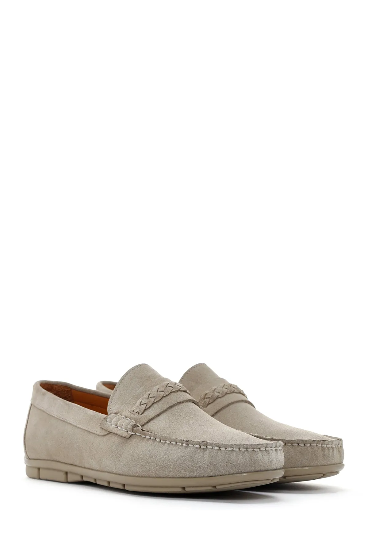 Derimod Fly Erkek Bej Süet Deri Casual Loafer