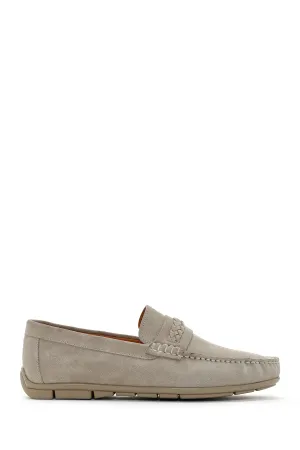 Derimod Fly Erkek Bej Süet Deri Casual Loafer