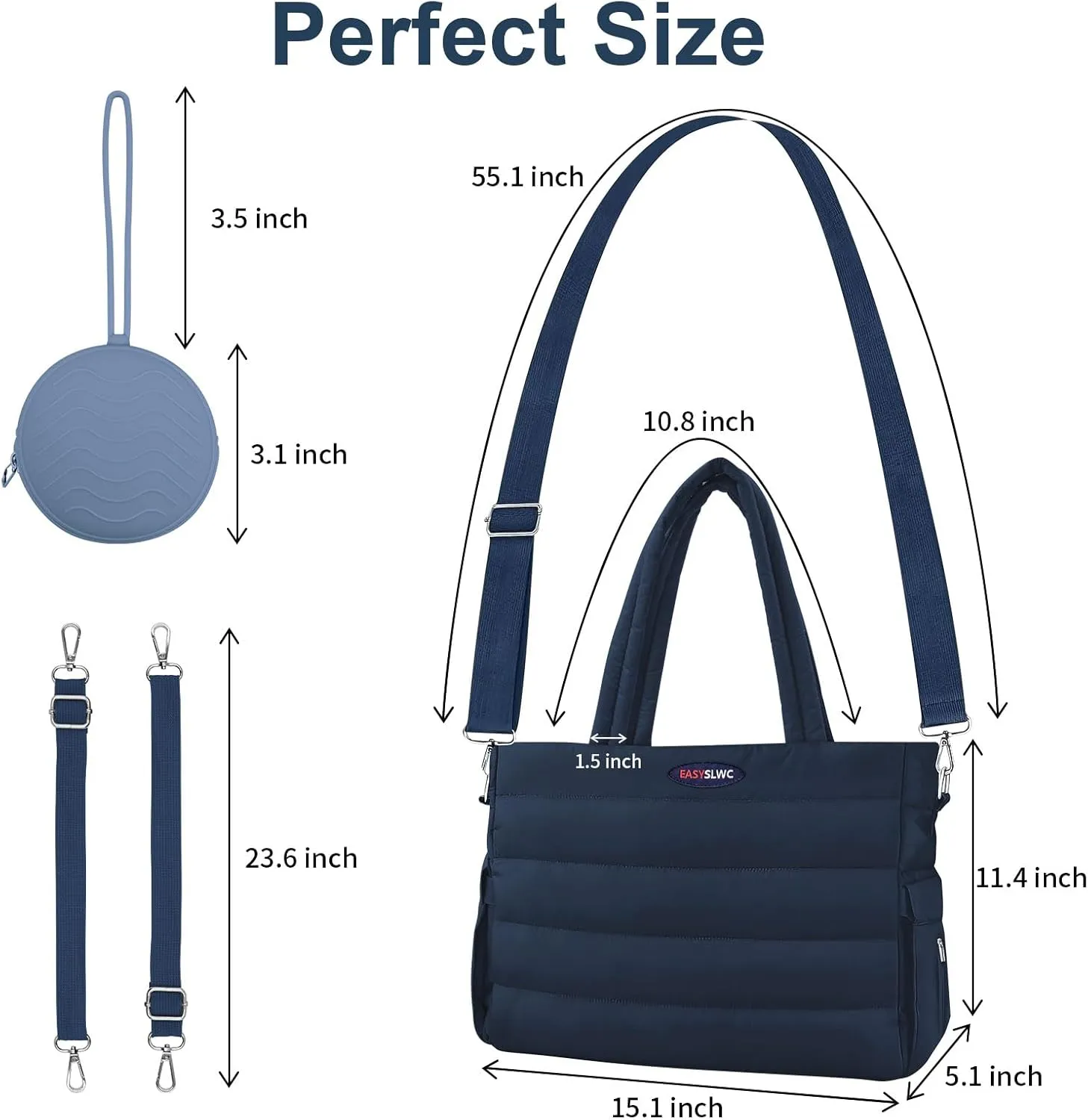 Diaper Bag Tote with Silicone Pacifier Case,Tote Bags Crossbody Hospital Bag Travel Large Mommy Bag