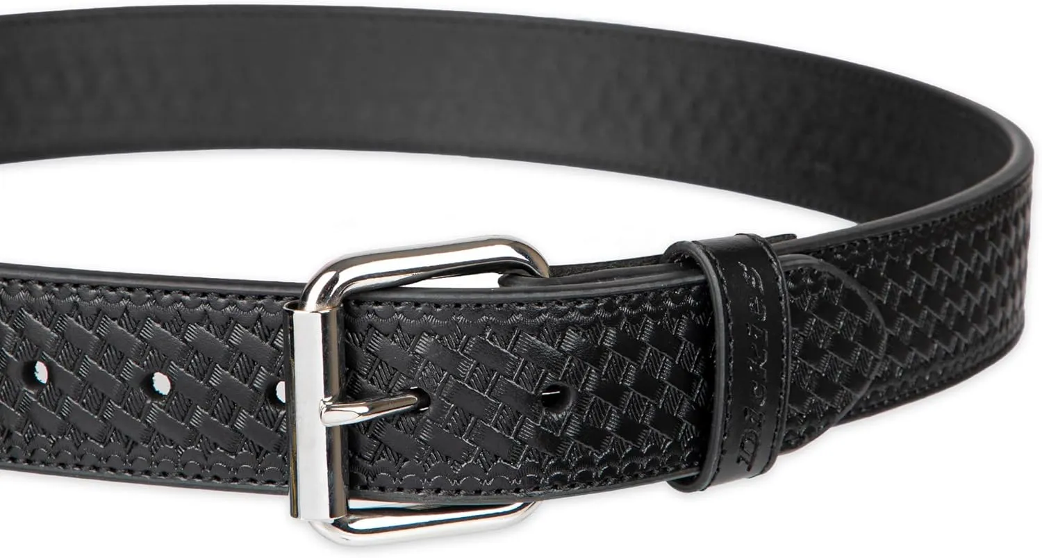 Dickies mens Basket Weave Emboss Heavyweight Leather Belt