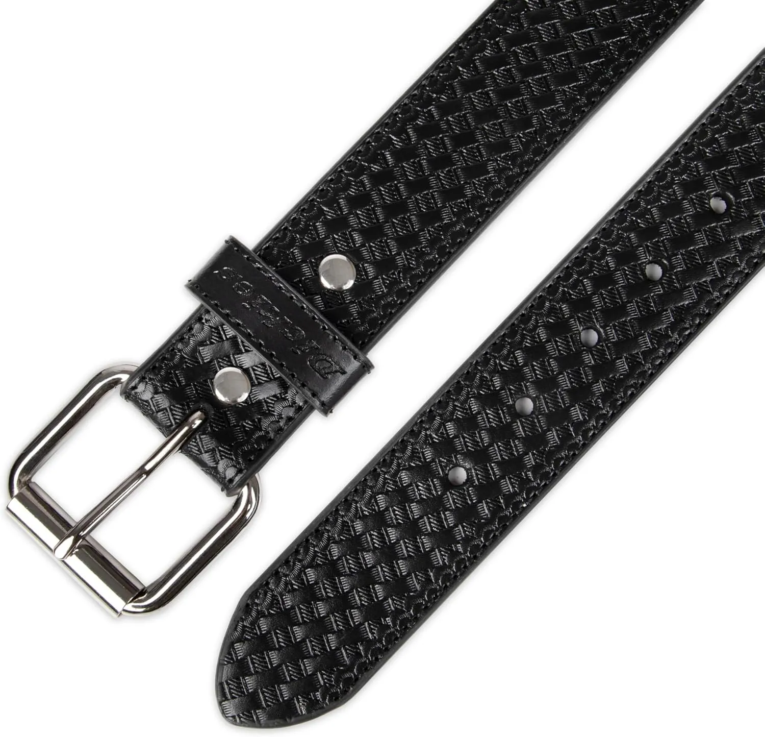Dickies mens Basket Weave Emboss Heavyweight Leather Belt
