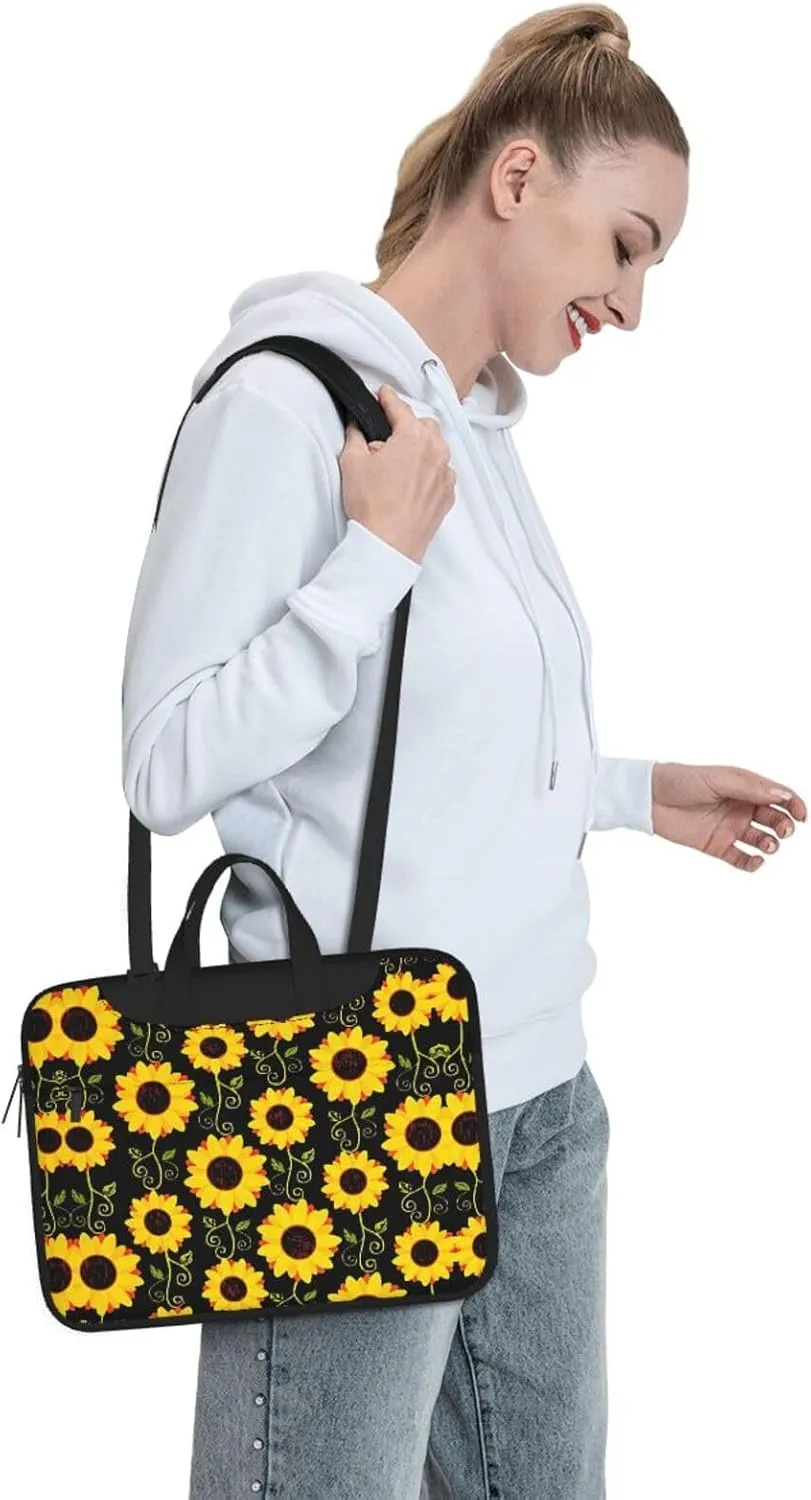 Dog Floral Ultra-Thin Laptop Bag,Laptop Bags For Business,Enjoy A Hassle-Free And Stylish Journey