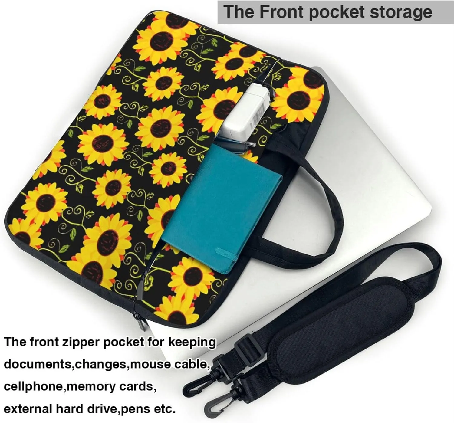 Dog Floral Ultra-Thin Laptop Bag,Laptop Bags For Business,Enjoy A Hassle-Free And Stylish Journey