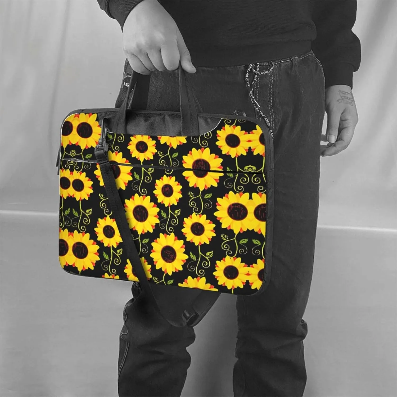 Dog Floral Ultra-Thin Laptop Bag,Laptop Bags For Business,Enjoy A Hassle-Free And Stylish Journey