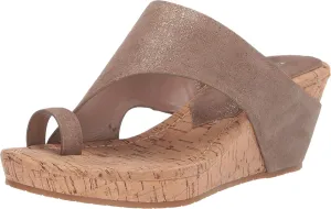Donald J Pliner Women's Gyer Sandal – Distressed Metallic Leather Upper Wedge