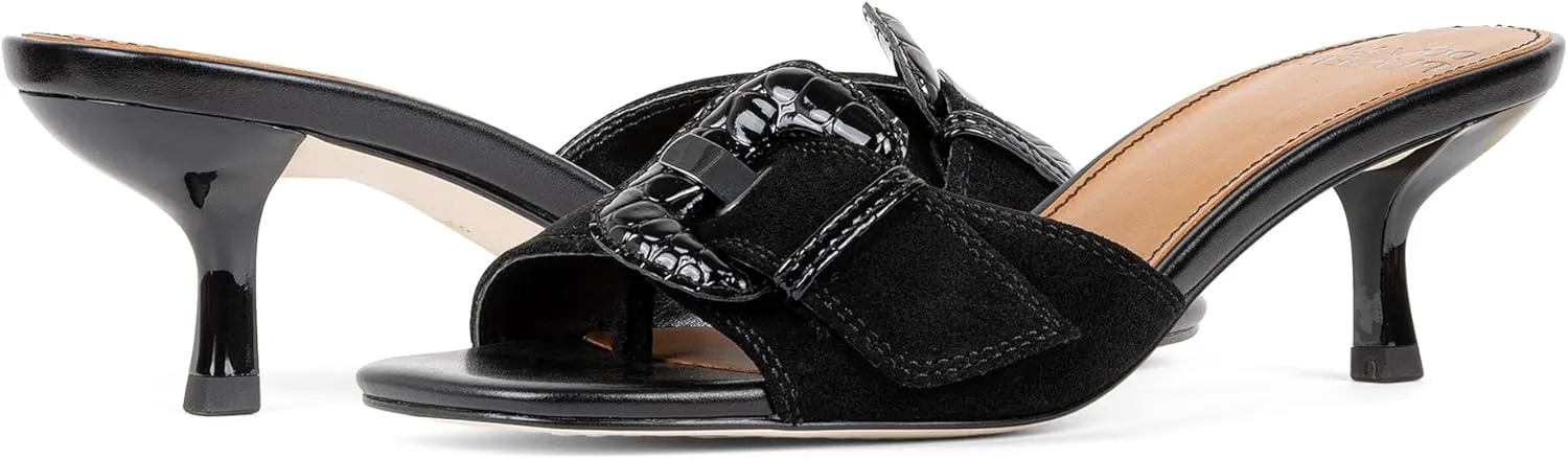 Donald Pliner Women’s Cherry Slide Heeled Sandal, 2.5” Kitten Heel Sandals for Women, Slip On Dress Shoes
