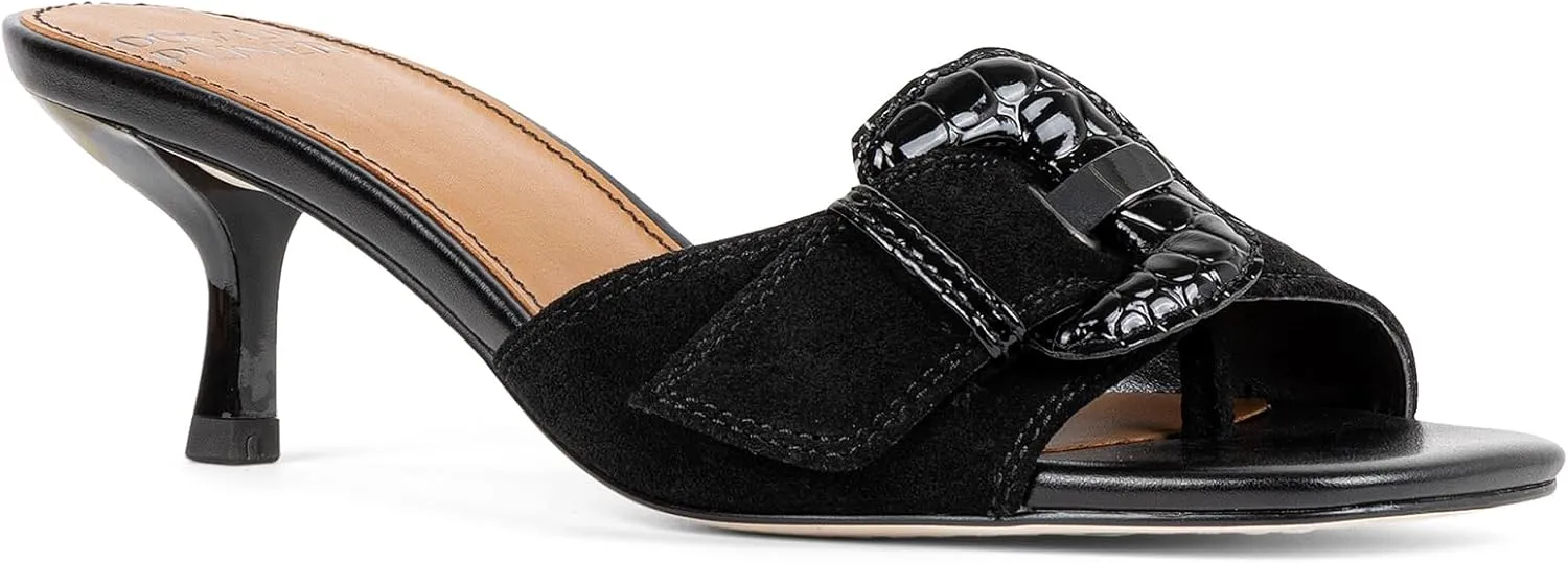 Donald Pliner Women’s Cherry Slide Heeled Sandal, 2.5” Kitten Heel Sandals for Women, Slip On Dress Shoes