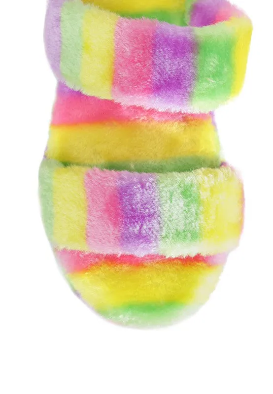 Double Strap Plush Slides