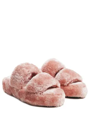 Double Strap Plush Slides
