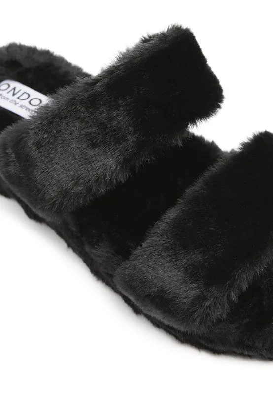 Double Strap Plush Slides