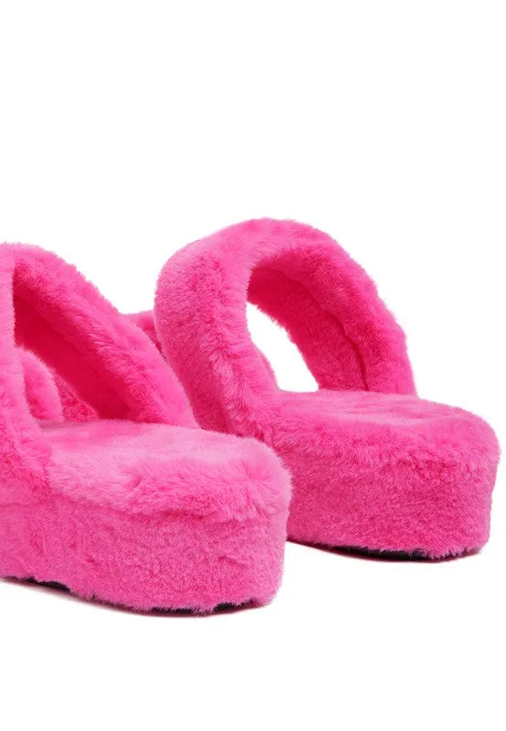 Double Strap Plush Slides