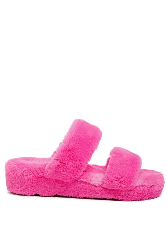 Double Strap Plush Slides