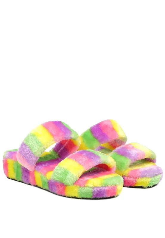 Double Strap Plush Slides