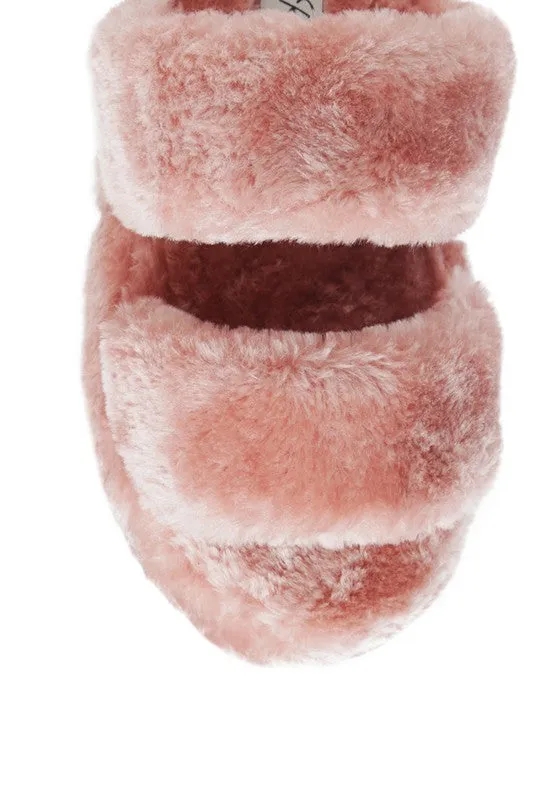 Double Strap Plush Slides