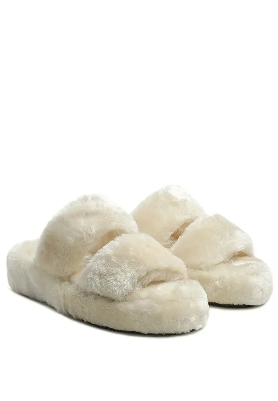 Double Strap Plush Slides