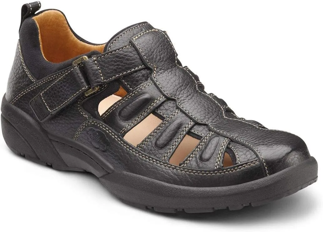 Dr. Comfort Fisherman Men's Therapeutic Diabetic Extra Depth Sandal: Black 10.0 Medium (B/D)
