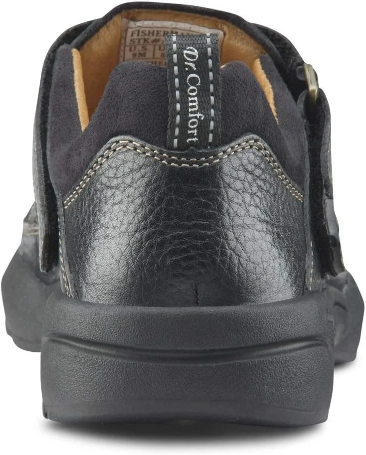 Dr. Comfort Fisherman Men's Therapeutic Diabetic Extra Depth Sandal: Black 10.0 Medium (B/D)
