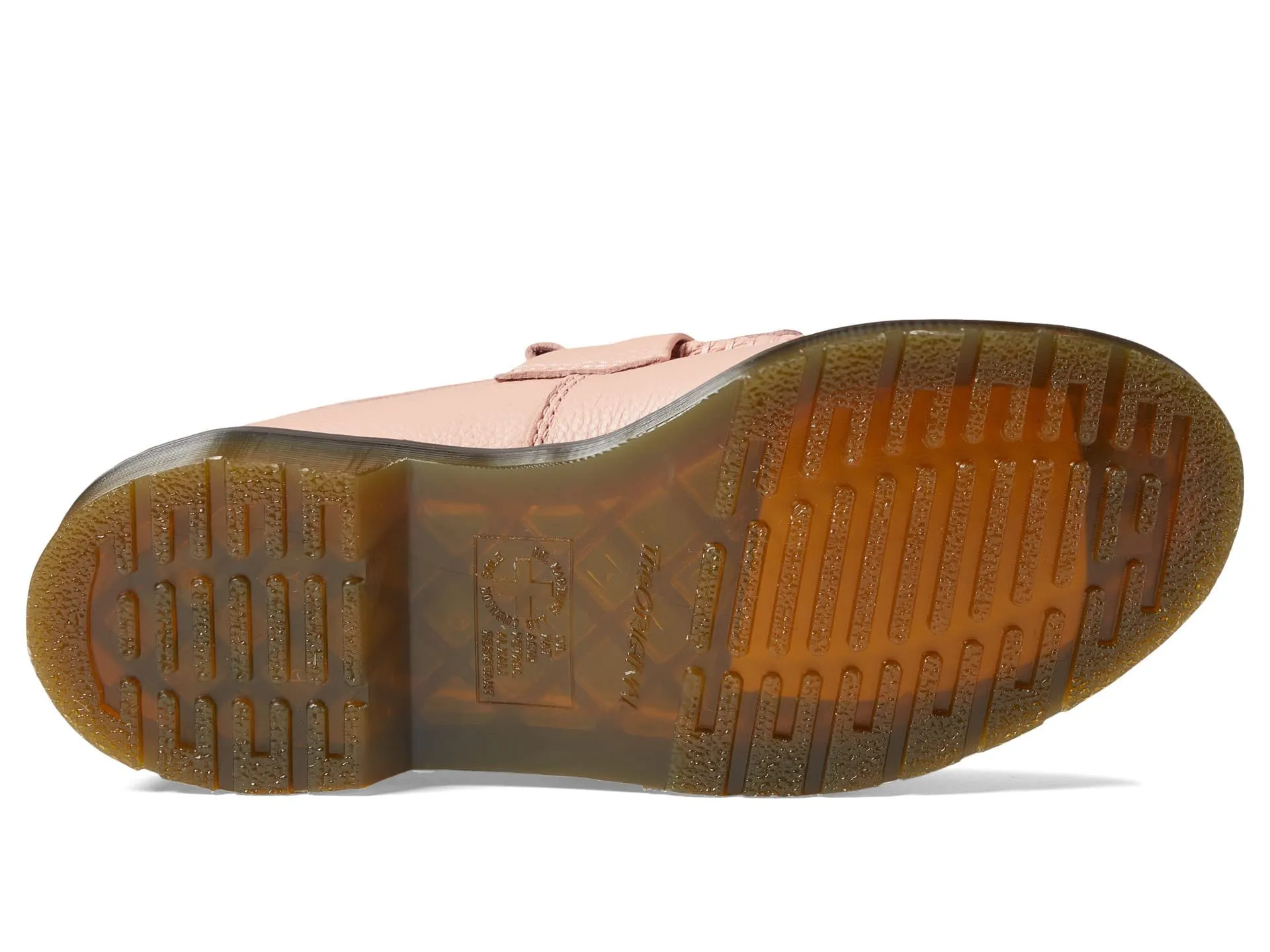Dr. Martens Adrian Shoes for Women - Leather Upper - Round Toe - Intricate Front Detailing - Slip-on Style Peach Beige UK 4 (US Women's 6) M