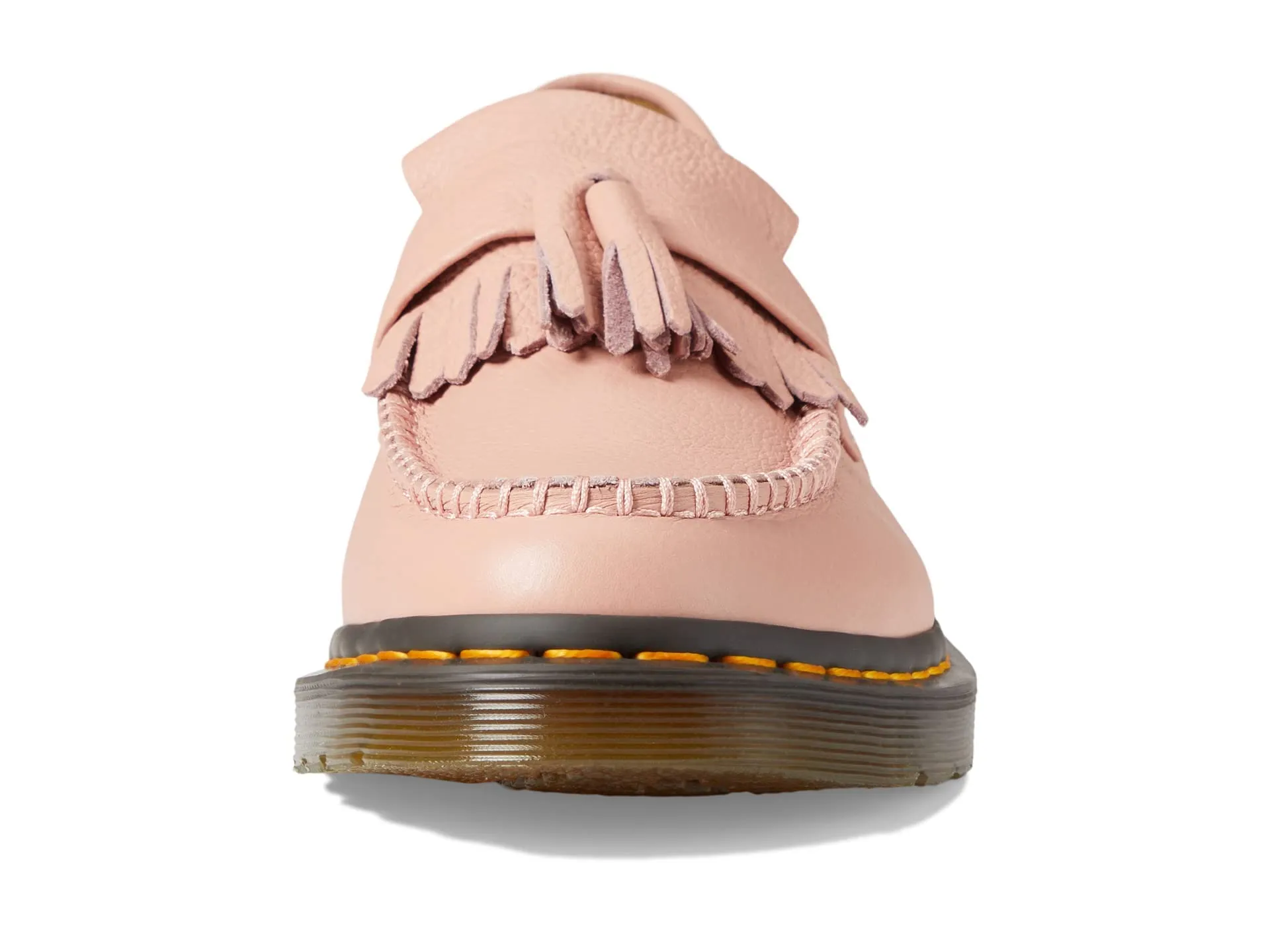 Dr. Martens Adrian Shoes for Women - Leather Upper - Round Toe - Intricate Front Detailing - Slip-on Style Peach Beige UK 4 (US Women's 6) M