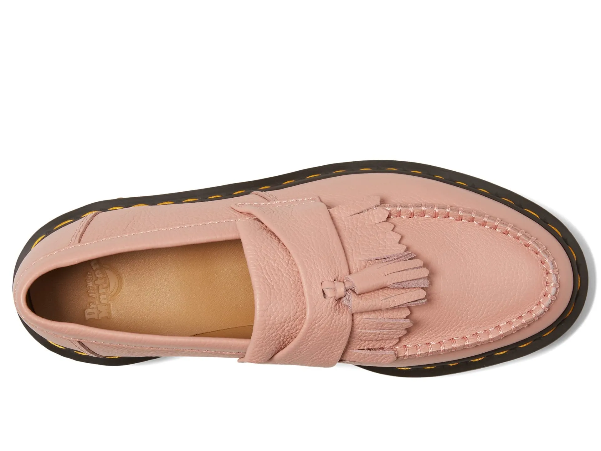 Dr. Martens Adrian Shoes for Women - Leather Upper - Round Toe - Intricate Front Detailing - Slip-on Style Peach Beige UK 4 (US Women's 6) M