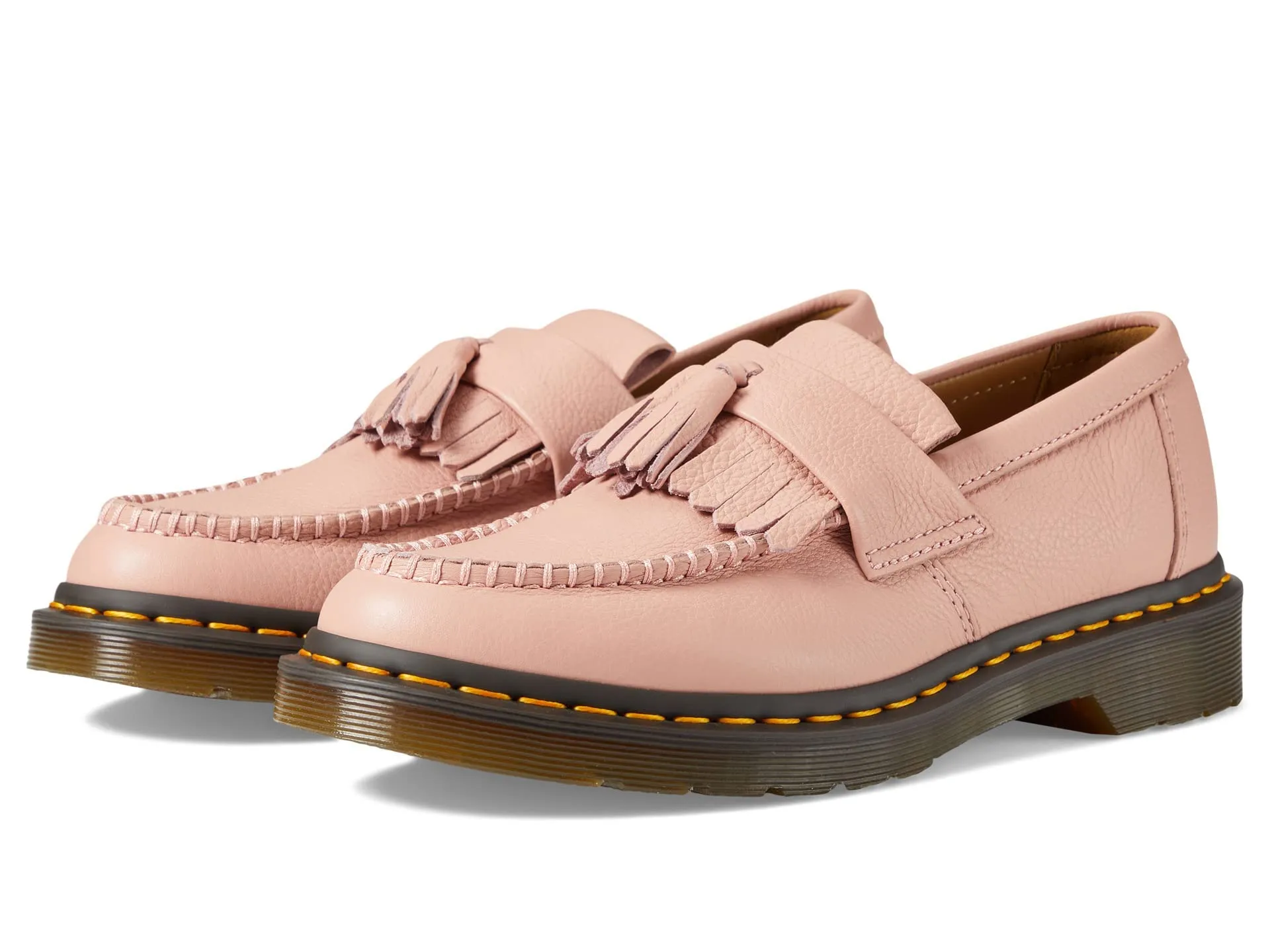 Dr. Martens Adrian Shoes for Women - Leather Upper - Round Toe - Intricate Front Detailing - Slip-on Style Peach Beige UK 4 (US Women's 6) M