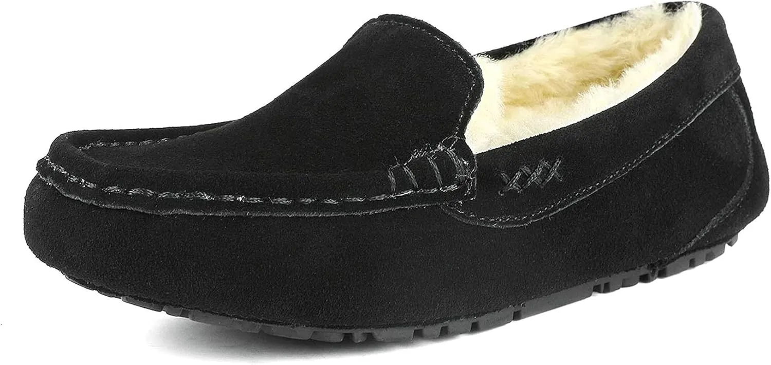 DREAM PAIRS Women's Fuzzy House Slippers Cozy Faux Fur Micro Suede Moccasins Slip on Loafer Shoes for Indoor and Outdoor