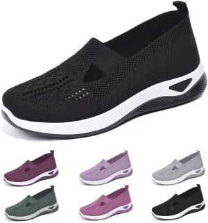 dubuto Women's Walking Shoes 2024 New Wove Breathable Soft Orthopedic Diabetic Comfortable Sneakers for Women Indoor Outdoor Casual Athletic Work Shoes