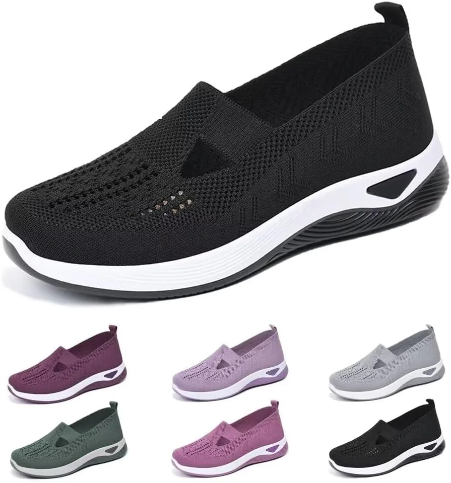 dubuto Women's Walking Shoes 2024 New Wove Breathable Soft Orthopedic Diabetic Comfortable Sneakers for Women Indoor Outdoor Casual Athletic Work Shoes