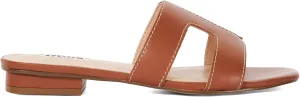 Dune London Women's Loupe Slide Sandal, Tan, 7