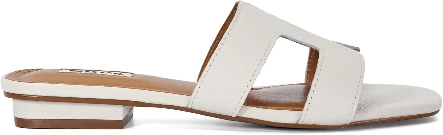 Dune London Women's Loupe Slide Sandal, White, 10