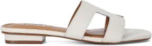 Dune London Women's Loupe Slide Sandal, White, 10