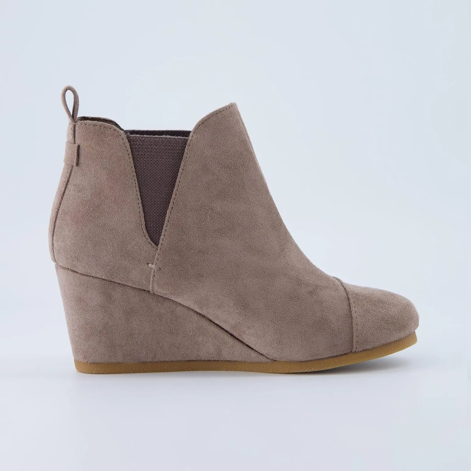 Dunes Women's Zoey Wedge Bootie, Soft Vegan Suede, Easy Slip-On Design, Memory Foam, Wide Widths Available