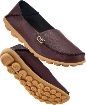 DUOYANGJIASHA Women's Comfortable Loafers Casual Round Toe Moccasins Wild Driving Flats Soft Walking Shoes Women Slip On