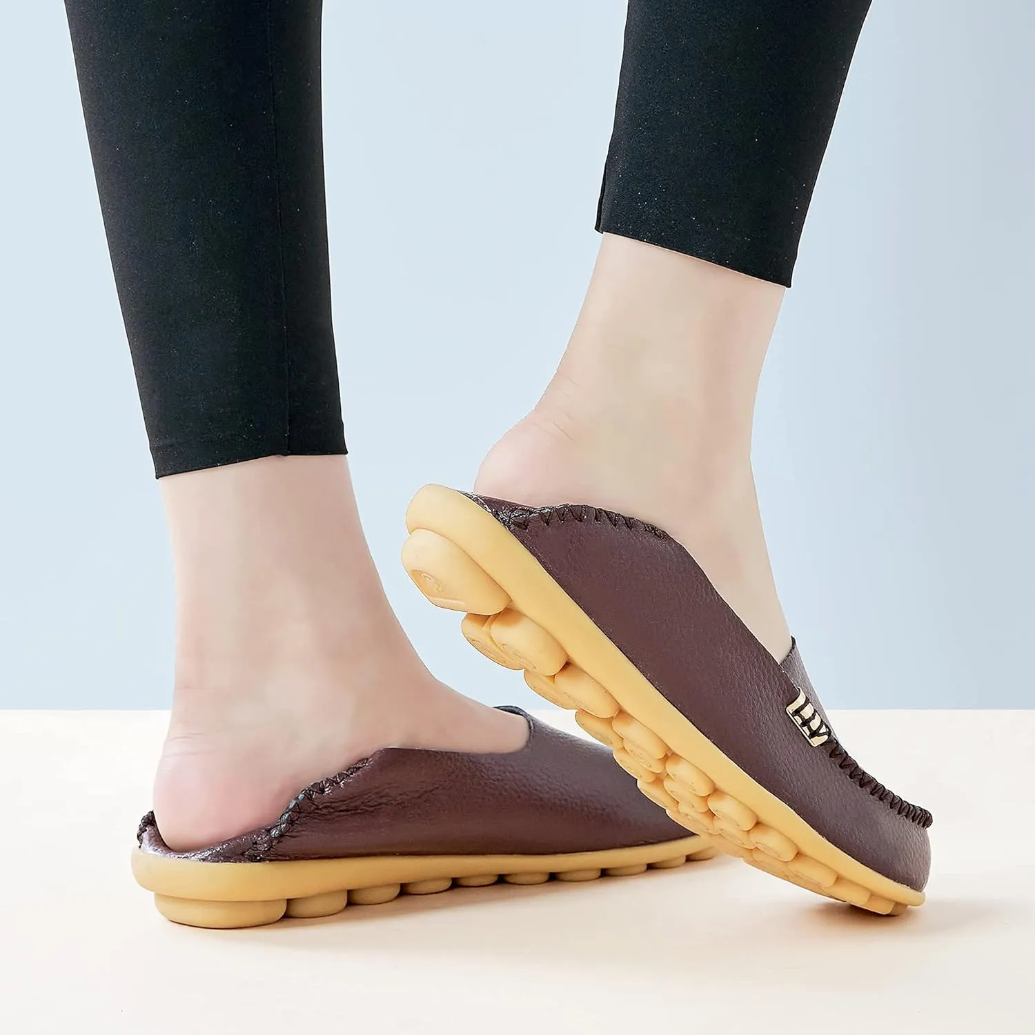 DUOYANGJIASHA Women's Comfortable Loafers Casual Round Toe Moccasins Wild Driving Flats Soft Walking Shoes Women Slip On