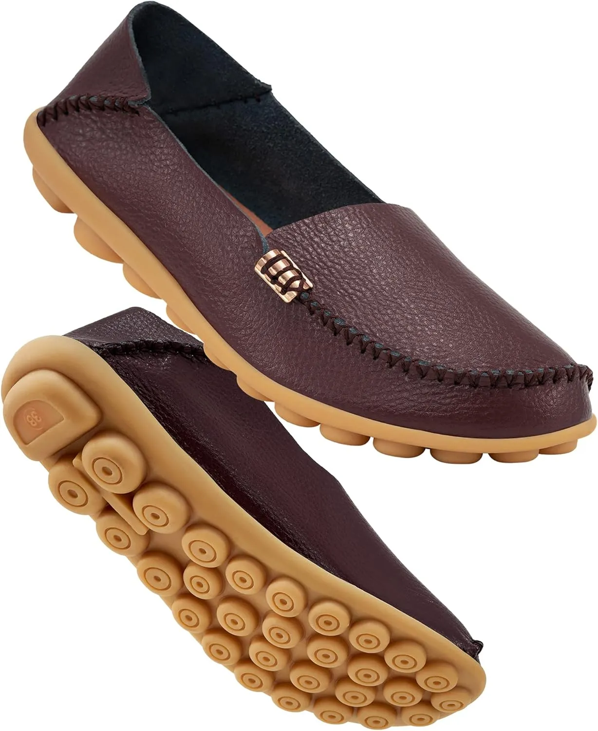 DUOYANGJIASHA Women's Comfortable Loafers Casual Round Toe Moccasins Wild Driving Flats Soft Walking Shoes Women Slip On