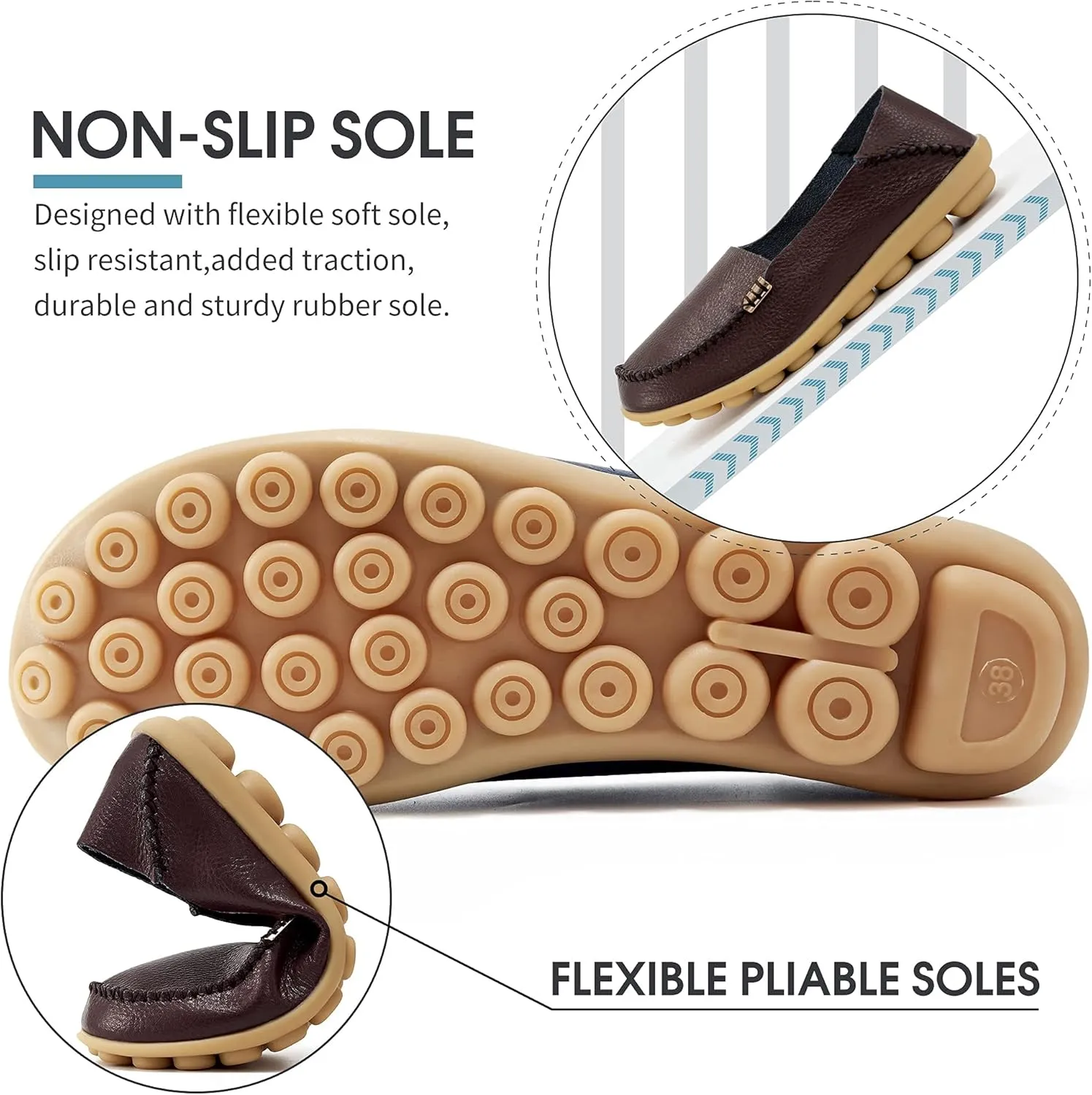 DUOYANGJIASHA Women's Comfortable Loafers Casual Round Toe Moccasins Wild Driving Flats Soft Walking Shoes Women Slip On