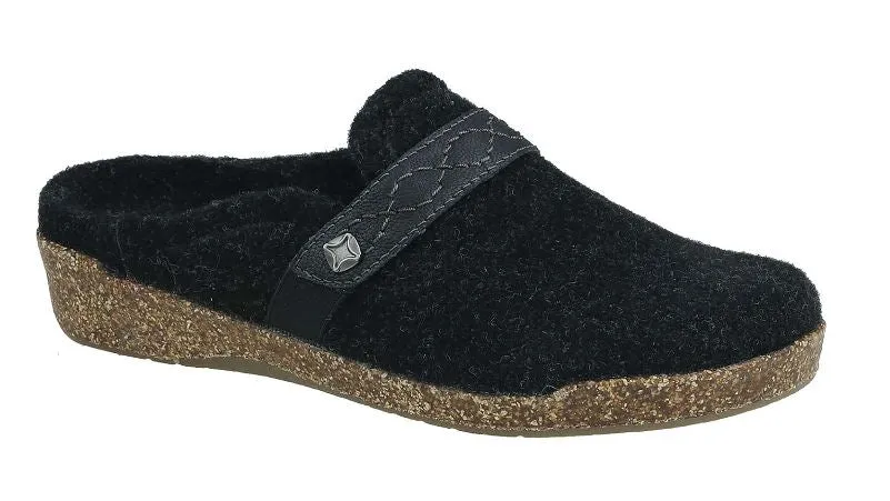 Earth Black Janet Felt Womens Comfort Slip On Clogs