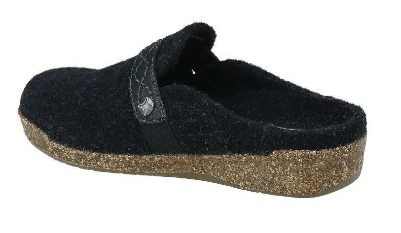 Earth Black Janet Felt Womens Comfort Slip On Clogs