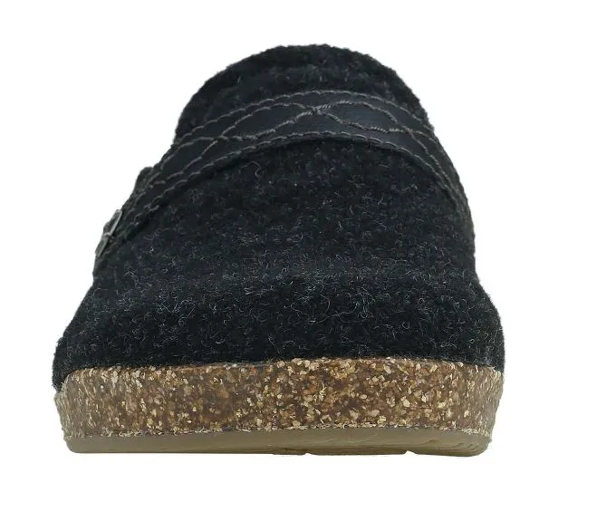 Earth Black Janet Felt Womens Comfort Slip On Clogs