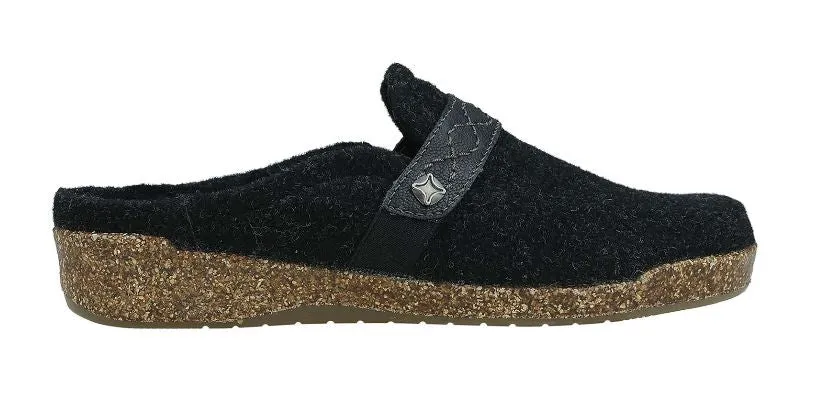 Earth Black Janet Felt Womens Comfort Slip On Clogs