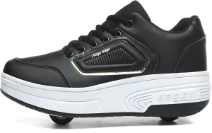 Ehauuo Roller Skates Shoes Sneakers Wheels Removable for Boys Girls Safety Stain-Resistant Easy on and Clean Comfortable as Kids Fun Sports Loved for Kids Beginners