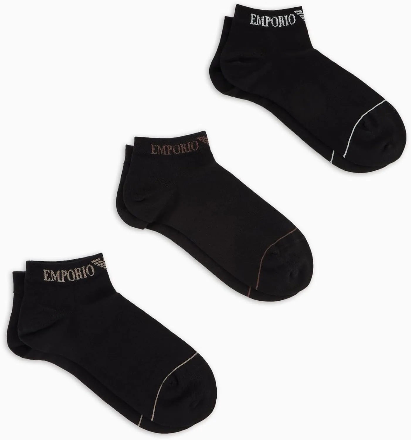 Emporio Armani Men's 3 Pack Sneaker Socks