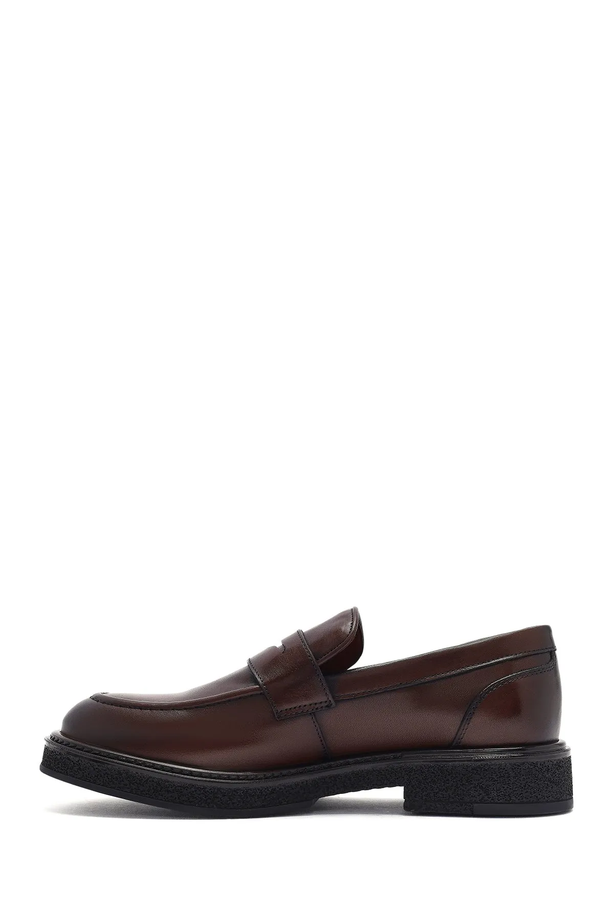 Erkek Kahverengi Deri Casual Loafer