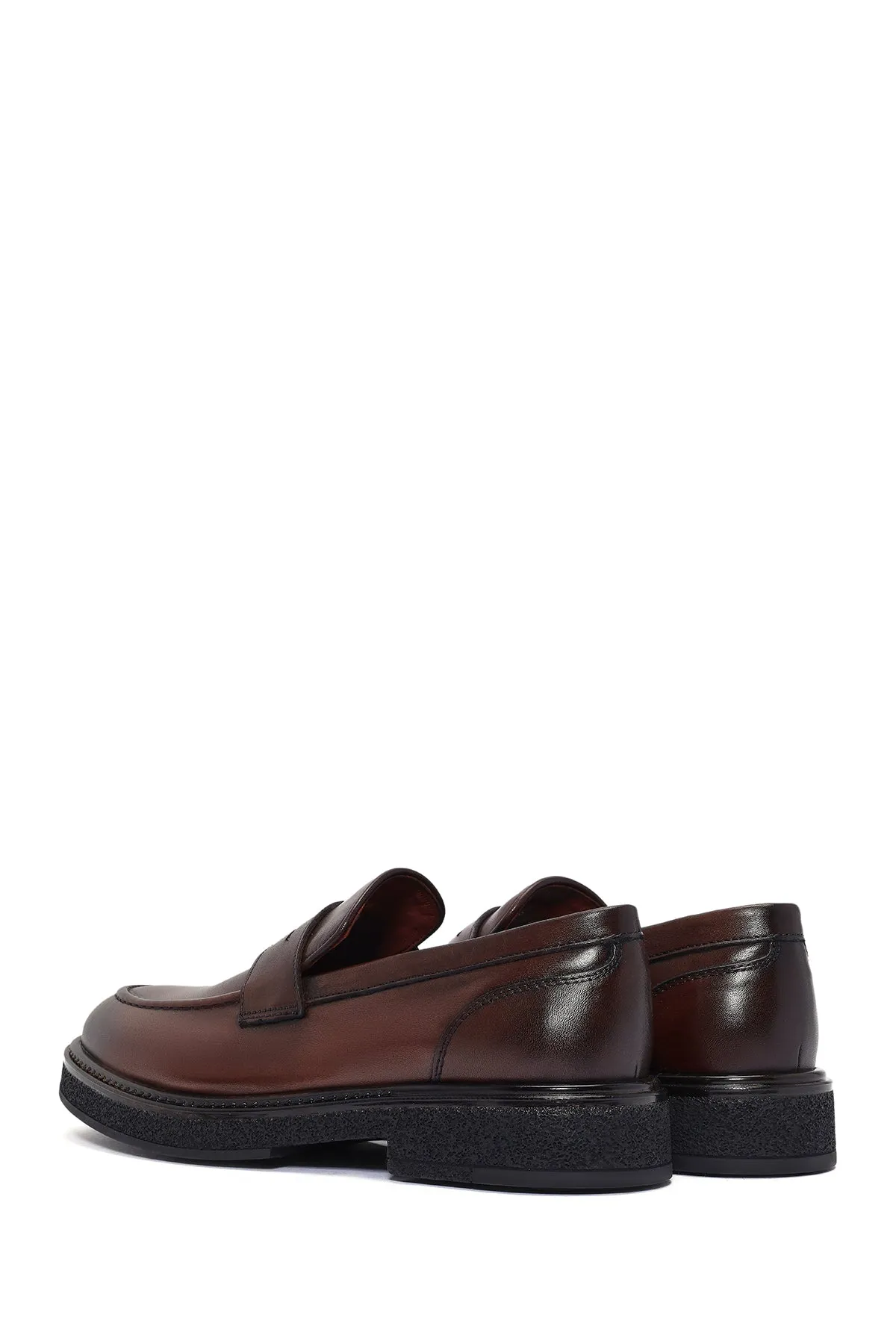 Erkek Kahverengi Deri Casual Loafer